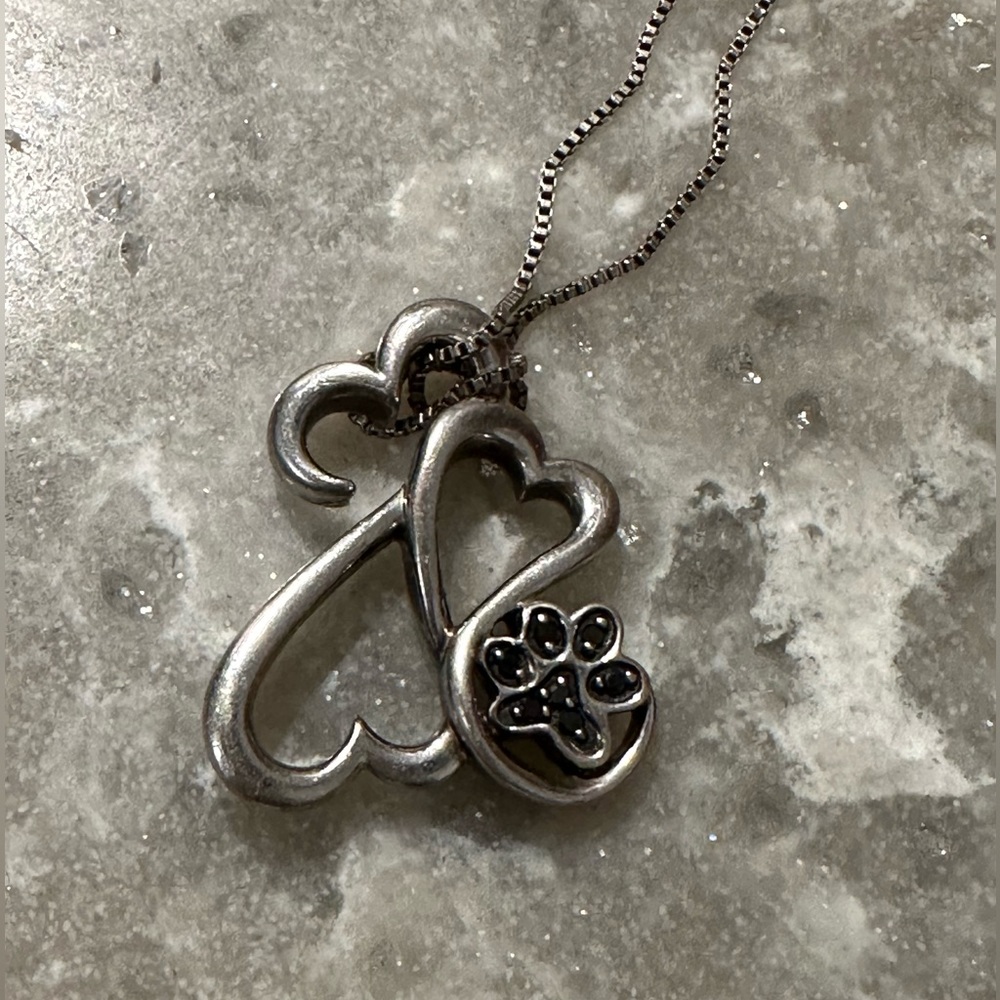 Jane Seymour 925 JWBR Open Heart with Paw Necklace
